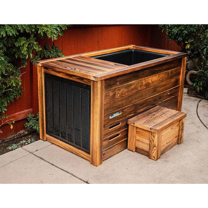 Handcrafted Redwood Cold Plunge Tub with Chiller