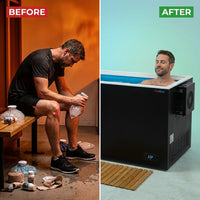 Cold Plunge Tub Designed for Daily Recovery, Built-In Compressor, Ozone Disinfection, Winterized to -20F — Before & After