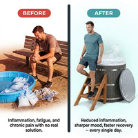 Cold Therapy 1 Person Ice Bath 118 Gallon Cold Plunge 37.5" X 33.25" — Before & After