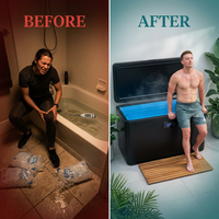 Cold Plunge Tub Designed for Daily Recovery, Built-In Compressor, Ozone Disinfection, Winterized to -20F — Before & After