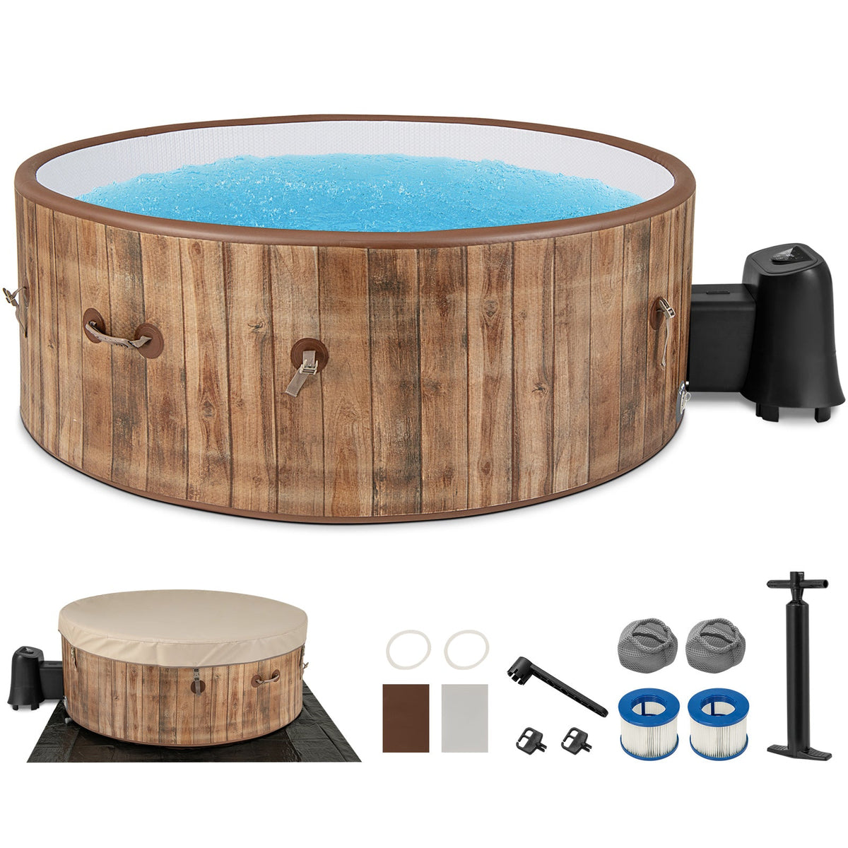 DirectDeals 4–6 Person Inflatable Hot Tub Spa with 120 Air Jets