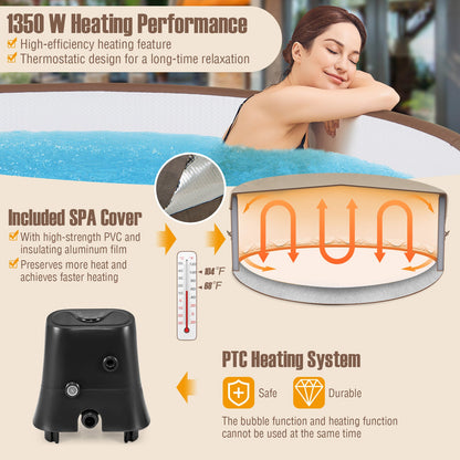 DirectDeals 4–6 Person Inflatable Hot Tub Spa with 120 Air Jets