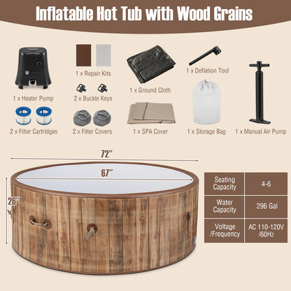 DirectDeals 4–6 Person Inflatable Hot Tub Spa with 120 Air Jets