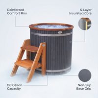 Cold Therapy 1 Person Ice Bath 118 Gallon Cold Plunge 37.5" X 33.25" — infographic