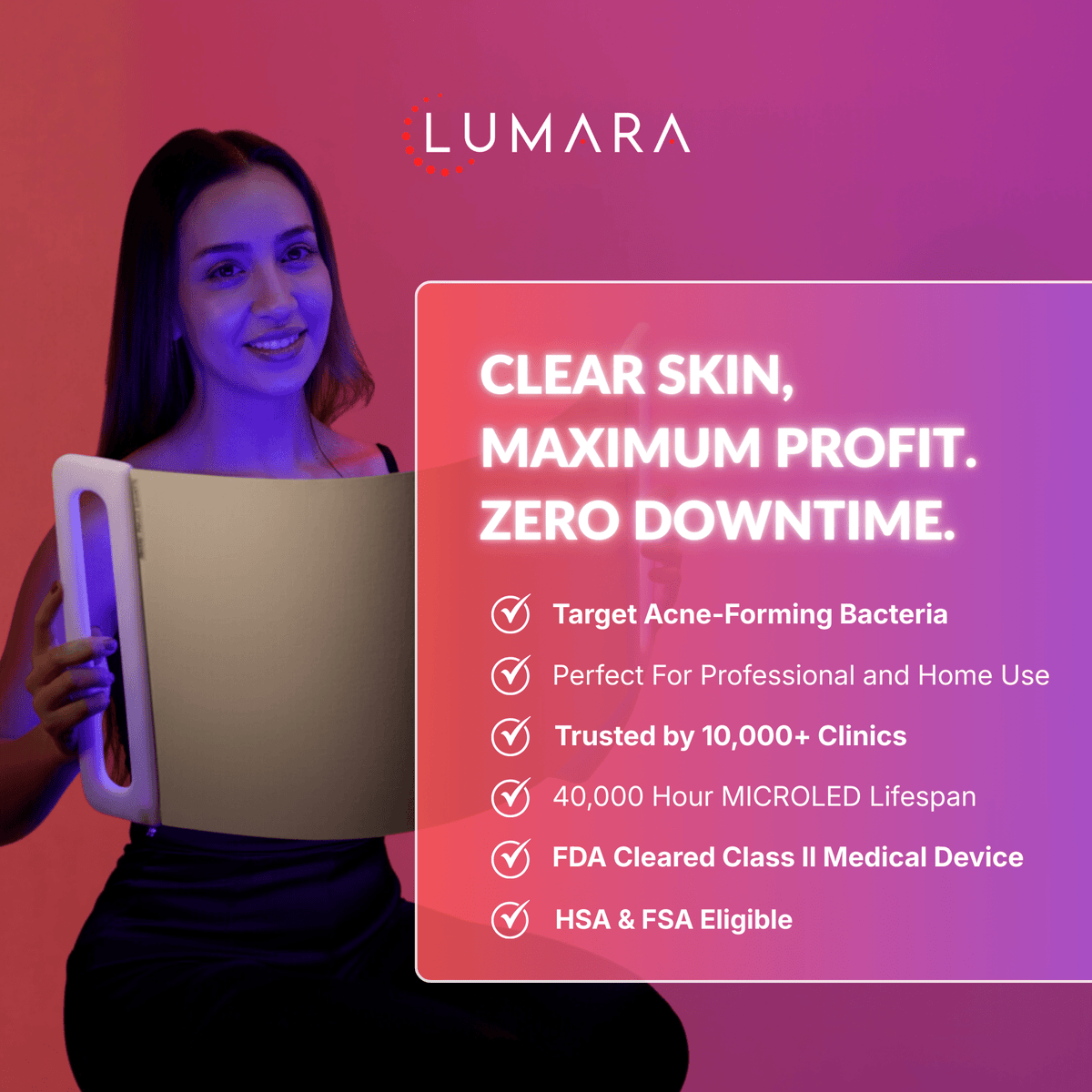 Lumara Illuminate Blue V1 |  Blue Light Therapy Panel