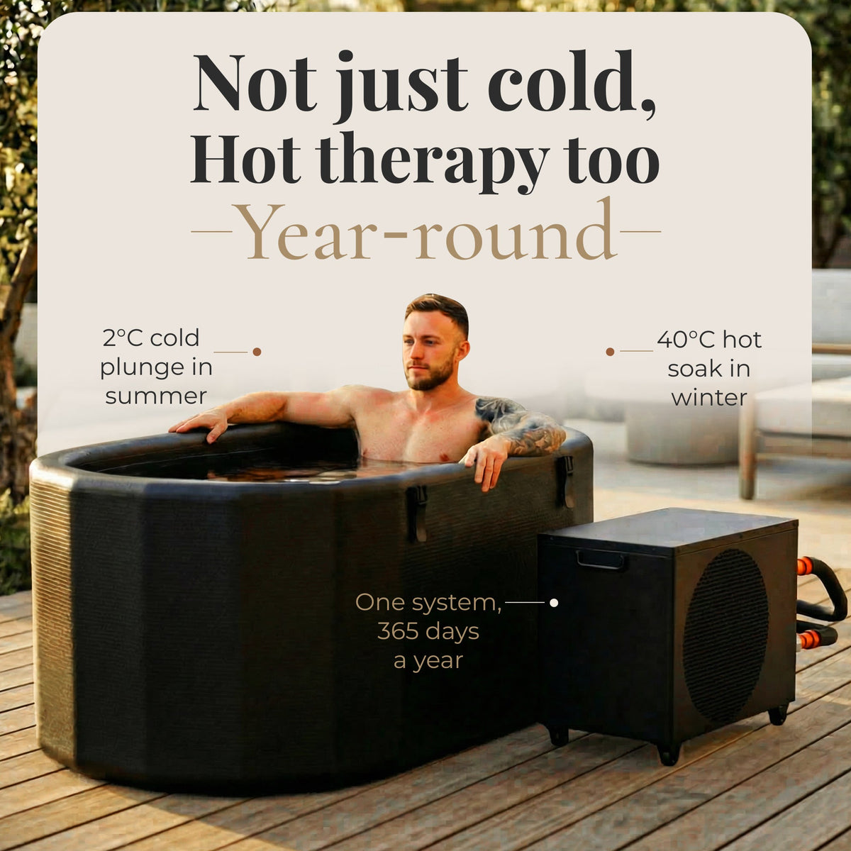 XXL 216-Gallon Inflatable Cold Plunge Tub with Insulated Cover