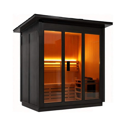Custom 6-Person Luxury Spruce Outdoor Steam Sauna