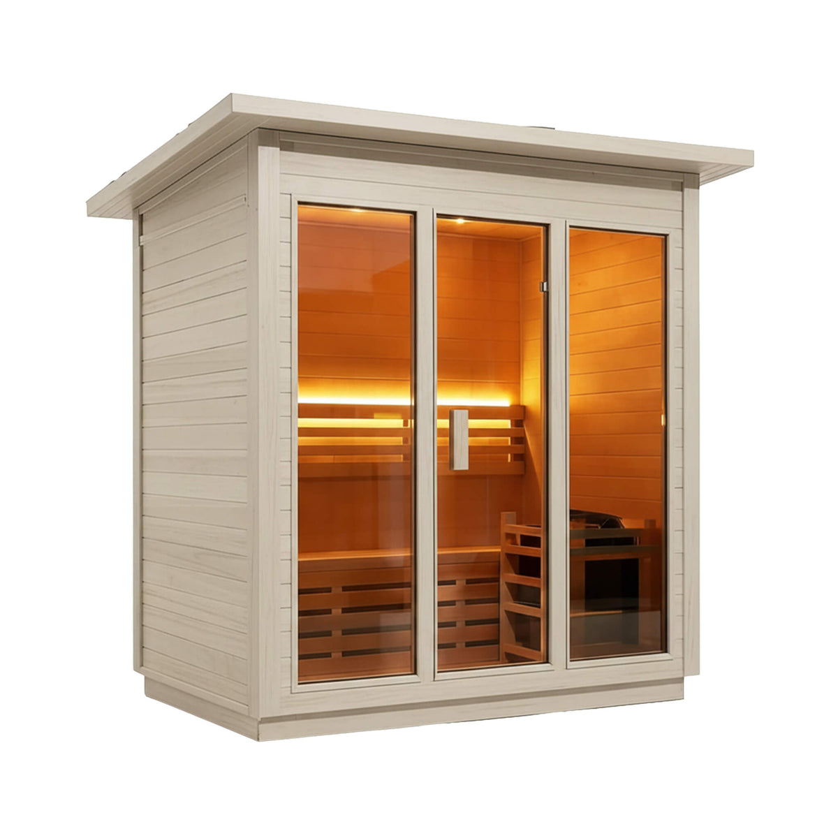 Custom 4-Person Luxury Spruce Outdoor Steam Sauna