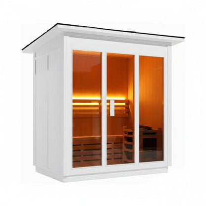 Custom 6-Person Luxury Spruce Outdoor Steam Sauna