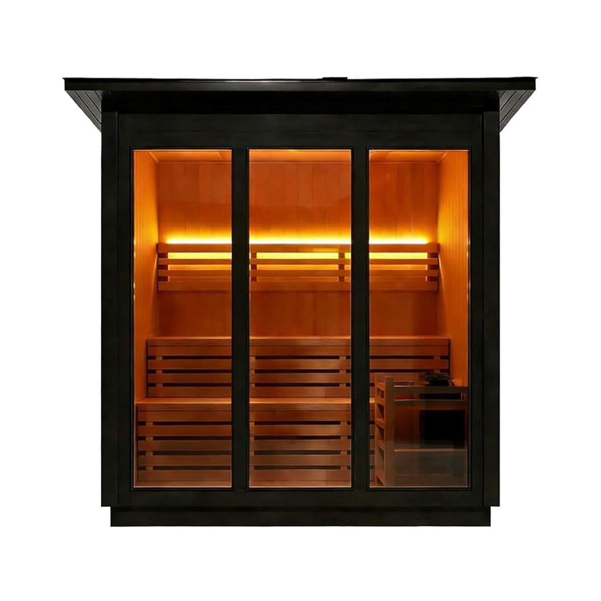 Custom 6-Person Luxury Spruce Outdoor Steam Sauna