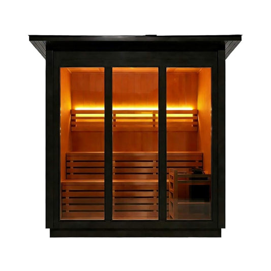 Custom 4-Person Luxury Spruce Outdoor Steam Sauna