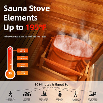 Custom 6-Person Luxury Spruce Outdoor Steam Sauna