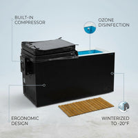 Cold Plunge Tub Designed for Daily Recovery, Built-In Compressor, Ozone Disinfection, Winterized to -20F — infographic