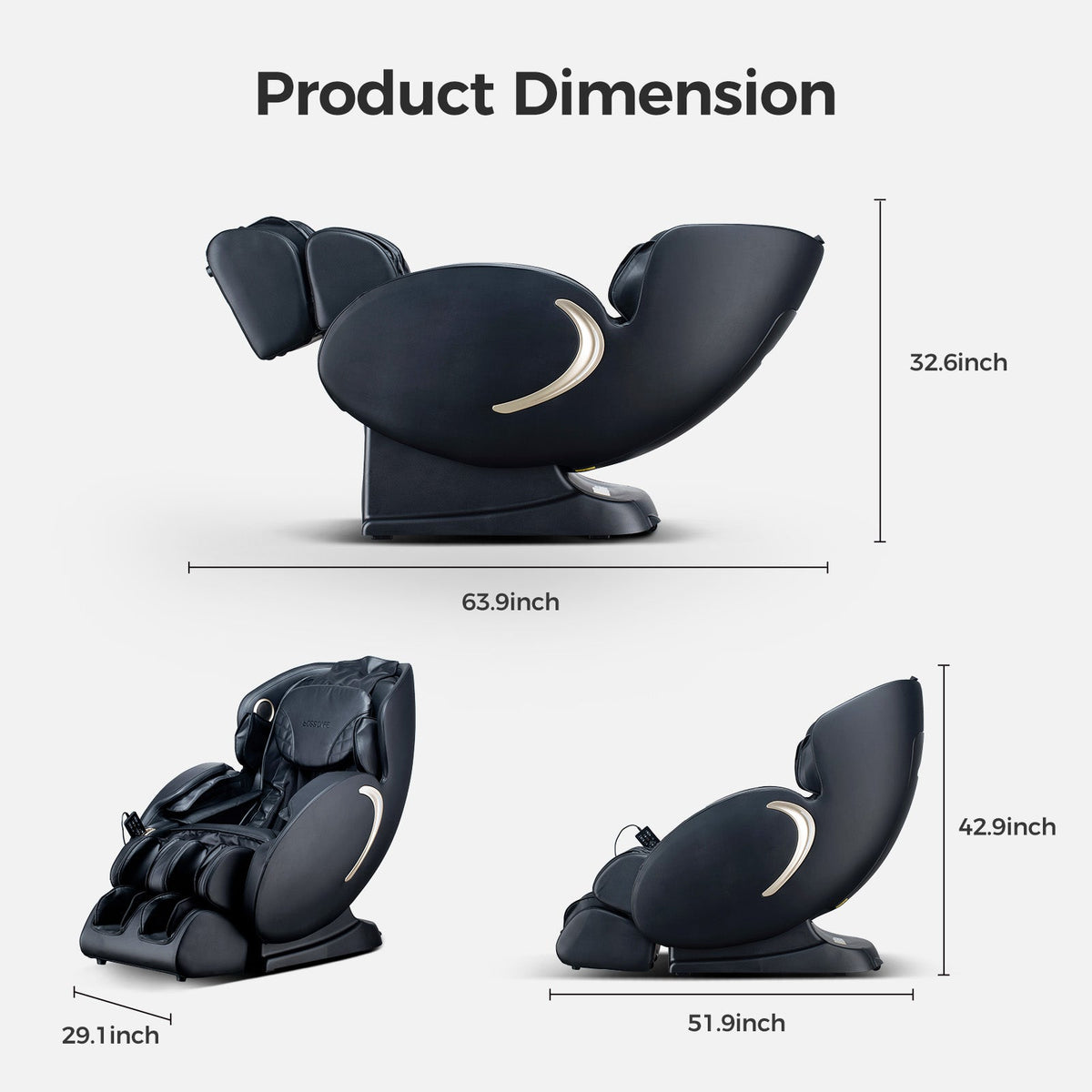 BOSSCARE 3D Zero-Gravity Full-Body Shiatsu Massage Chair