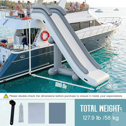 Large 16FT Commercial Inflatable Yacht Water Slide With Pump
