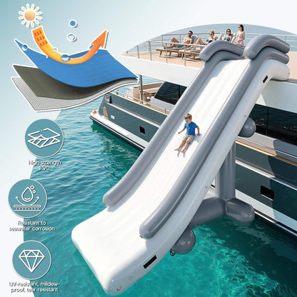 Large 16FT Commercial Inflatable Yacht Water Slide With Pump