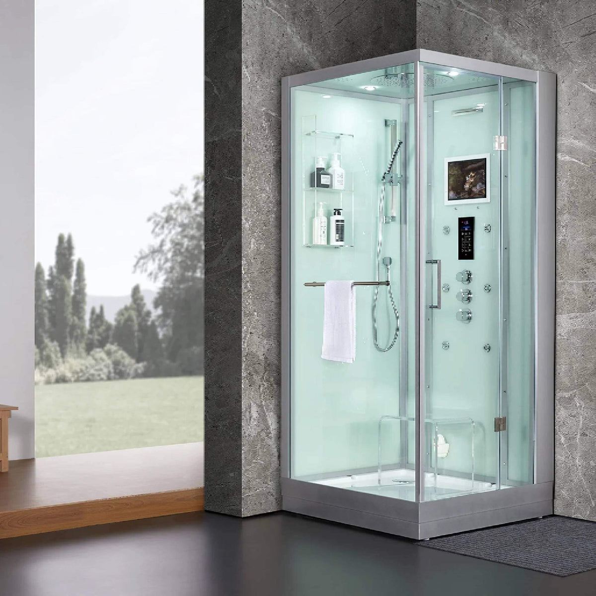 Maya Bath Platinum Arezzo 37-Inch Steam Shower with Android Tablet