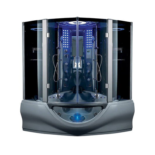 Maya Bath Valencia Corner Steam Shower with Whirlpool Jets