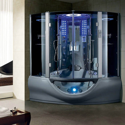 Maya Bath Valencia Corner Steam Shower with Whirlpool Jets