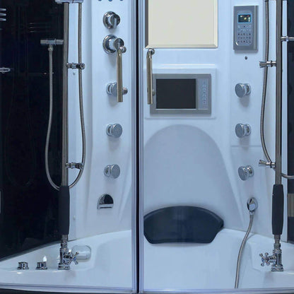 Maya Bath Valencia Corner Steam Shower with Whirlpool Jets